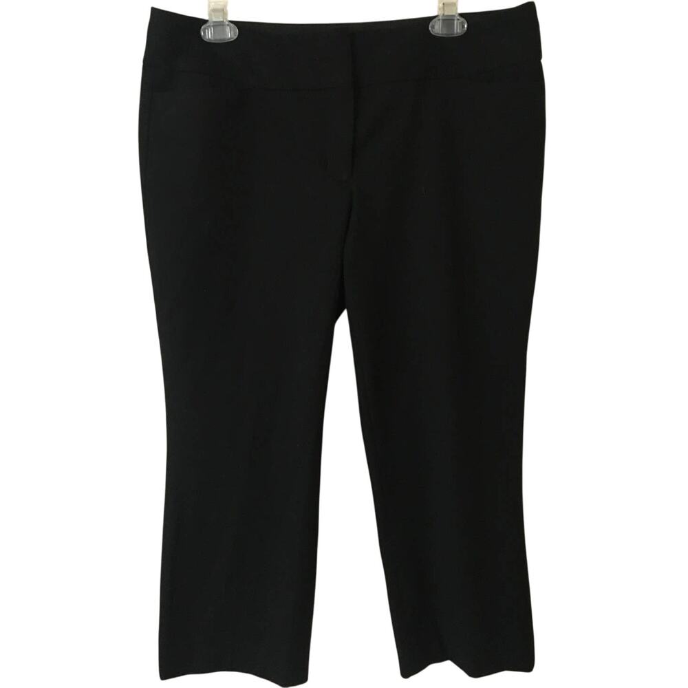 Express Editor Size 10 Black Cropped Pants 2 1/2 inch Waist Band 3 Hook & Zipper